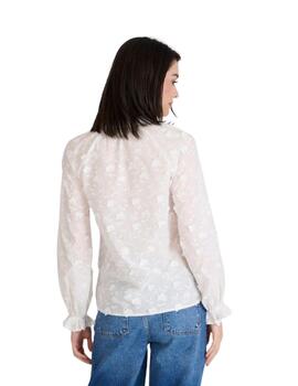 Naf Naf Blusa Crema con flores