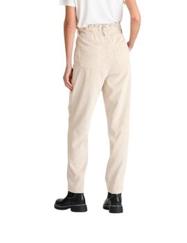 Naf Naf Pantalon Crema efecto pana