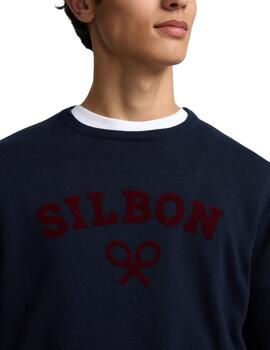 Silbon Jersey Cuello Caja Raquetas Azul Marino