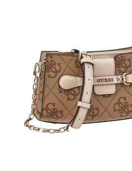 Guess Bolso Nolana Crossbody Top Zip Latte Logo/Bo