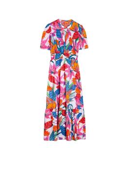 Vilagallo Vestido LEILA FLOR TROPICAL PRINT