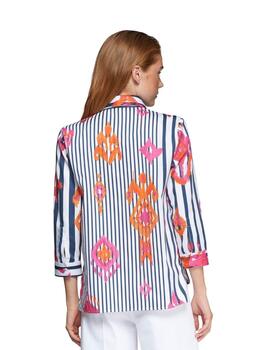 Vilagallo Camisa POLINE IKAT ROSA NARANJA RA