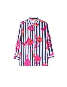 Vilagallo Camisa POLINE IKAT ROSA NARANJA RA