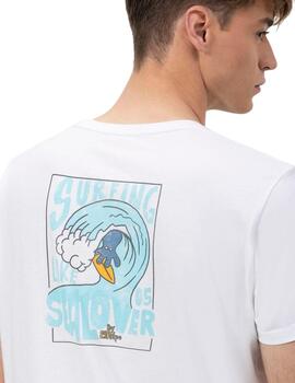 El Pulpo Camiseta Estampado Surfing Waves Blanco P