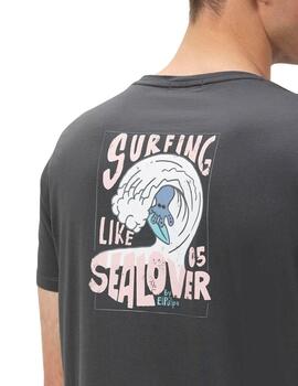 El Pulpo Camiseta Estampado Surfing Waves Antracit