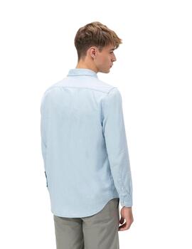 El Pulpo Camisa Cuello Italiano Denim Índigo Bleac