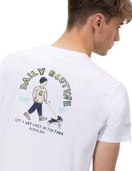 El Pulpo Camiseta Estampado Daily Routine Blanco P