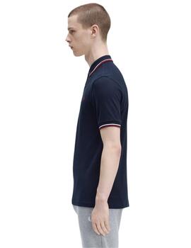 Fred Perry  Polo Nvy/Swht/Bntred