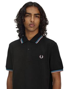 Fred Perry  Polo Blk/Crt Bl/Dkpnk