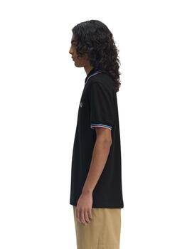 Fred Perry  Polo Blk/Crt Bl/Dkpnk