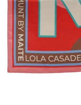 Lola Casademunt Pañuelo Satinado Maxi M Rojo-Multi