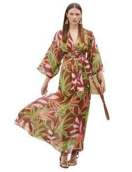 Lola Casademunt Vestido Formentera Floral Marron-V