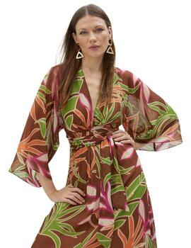 Lola Casademunt Vestido Formentera Floral Marron-V