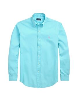 Ralph Lauren Camisa de sarga Custom Fit Azul