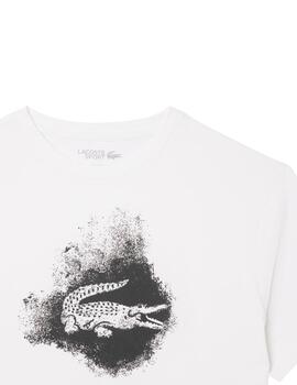 Lacoste Camiseta Tee-Shirts & Cols Roules Blanc