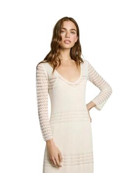 Pepe Jeans Vestido Paulina Mousse White