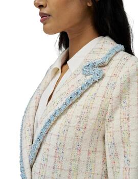 Salsa Blazer de tweed con detalles denim