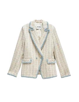 Salsa Blazer de tweed con detalles denim