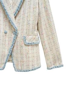 Salsa Blazer de tweed con detalles denim