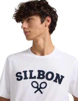 Silbon Camiseta Silbon Raqueta Media Blanca