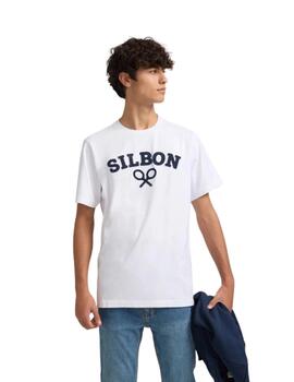 Silbon Camiseta Silbon Raqueta Media Blanca