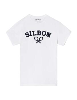 Silbon Camiseta Silbon Raqueta Media Blanca