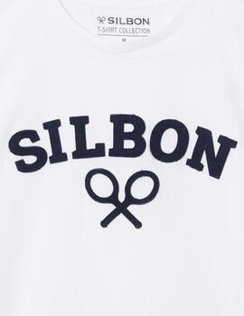 Silbon Camiseta Silbon Raqueta Media Blanca