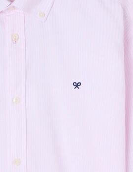 Silbon Camisa Sport Oxford Rayas Rosas