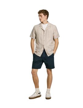 Pepe Jeans  Relaxed Linen Smart Shorts Dulwich Blu