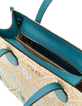 Guess Bolso Silvana Tote Teal Logo