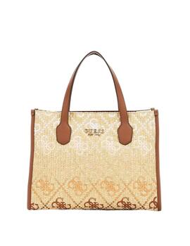 Guess Bolso Silvana 2 Comp Tote  Cognac Logo