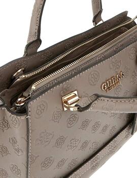 Guess Bolso Zarela Luxury Satchel Dark Taupe Logo