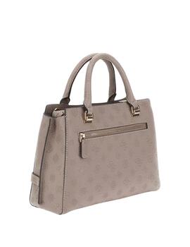 Guess Bolso Zarela Luxury Satchel Dark Taupe Logo