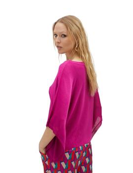 Lola Casademunt Jersey Tapabrazos Punto Fucsia