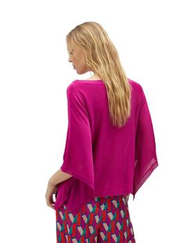 Lola Casademunt Jersey Tapabrazos Punto Fucsia