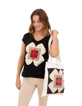 Anna Mora Camiseta Flor con bolso