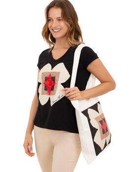 Anna Mora Camiseta Flor con bolso