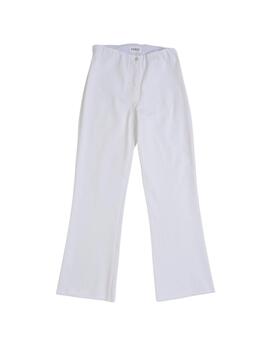 Hongo Pantalón Blanco con bajo desflecado