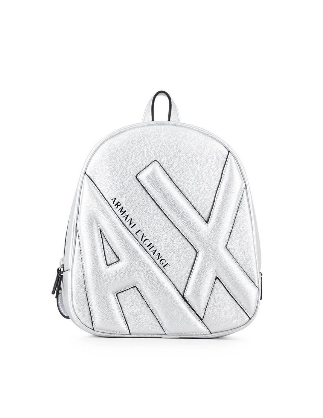 Mochila Armani Exchange Plateada Para Mujer