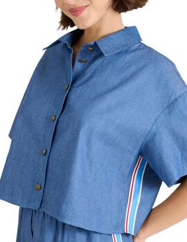 Naf Naf Camisa Raya lateral Azul