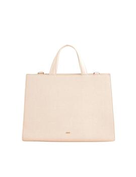 GAUDI Bolso crema con asa superior y logotipo
