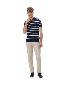 El Pulpo Polo de punto Extrafino Rayas Azul Marino