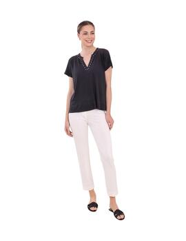 Anna Mora Camiseta de lino Gris oscura