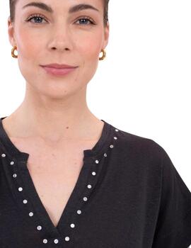 Anna Mora Camiseta de lino Gris oscura