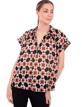 Anna Mora Blusa Fluida manga corta modernista