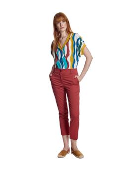 Alba Conde Pantalón largo ajustado Teja