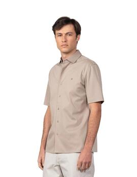 Etiem Camisa de punto de algodón Manga Corta Beige