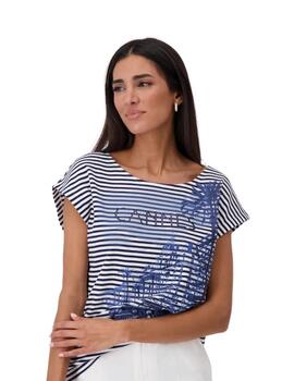 Monari Camiseta Azul marino de rayas