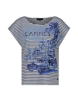 Monari Camiseta Azul marino de rayas