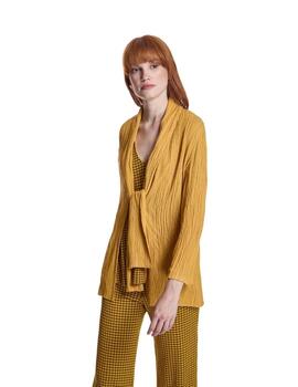Alba Conde Chaqueta Amarilla texturizada